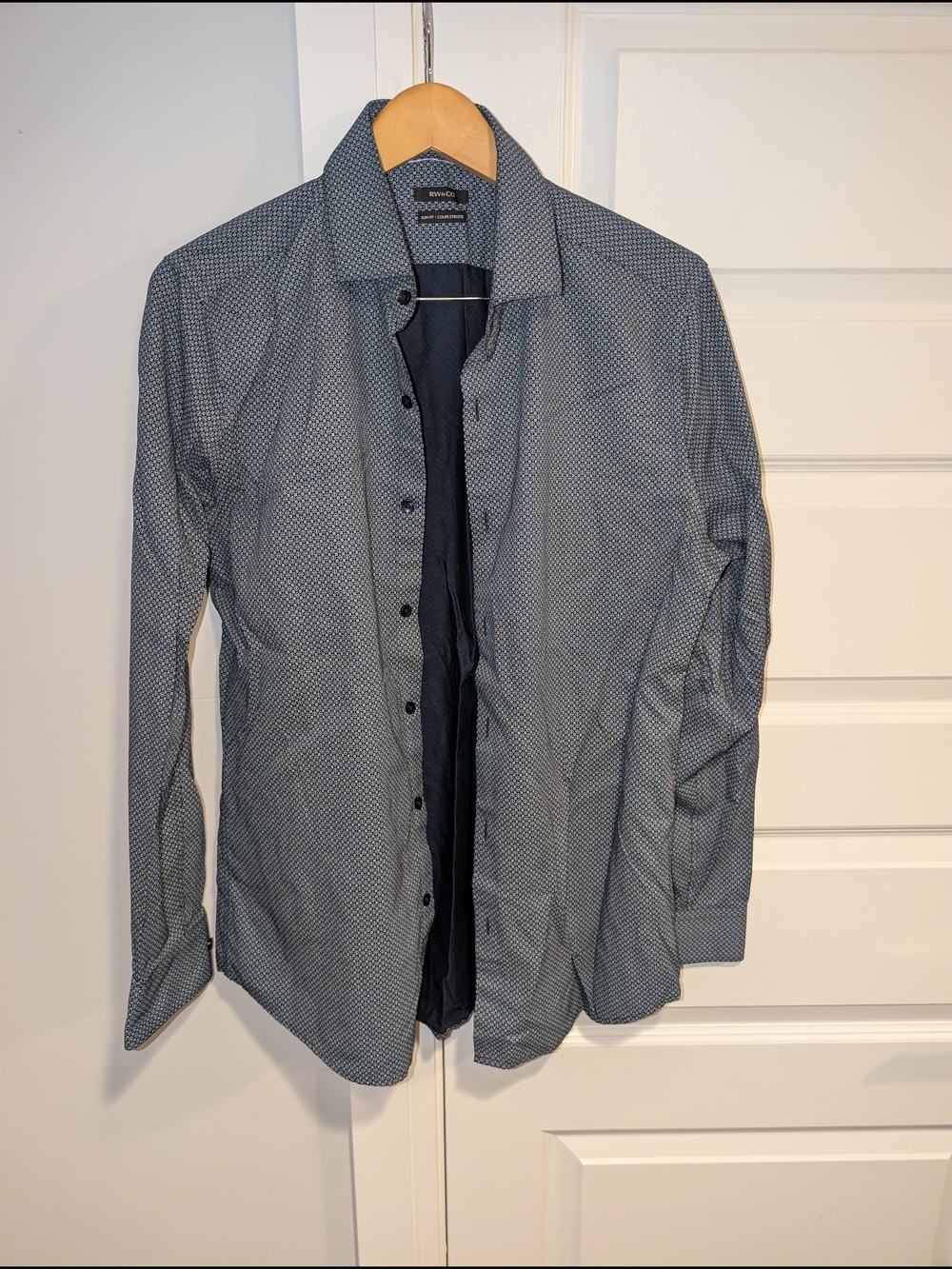 RW&CO. Blue Microprint Men's Button-Up Shirt